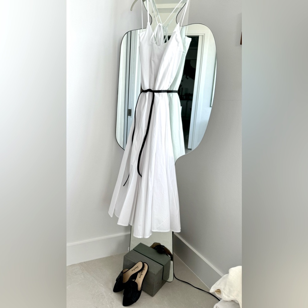 White Poplin Maxi Dress Banana Republic